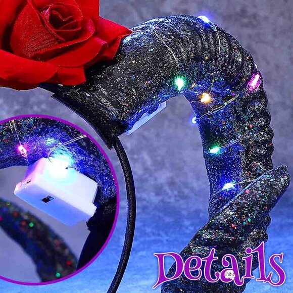 LED Devil Horns Headband Halloween Light Up Accessory for Women Party - Picture 6 of 6